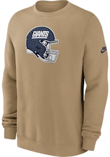 Nike New York Giants Mens Tan Rewind Club Long Sleeve Crew Sweatshirt