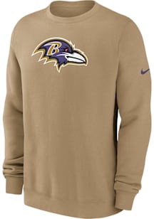 Nike Baltimore Ravens Mens Tan Rewind Club Long Sleeve Crew Sweatshirt