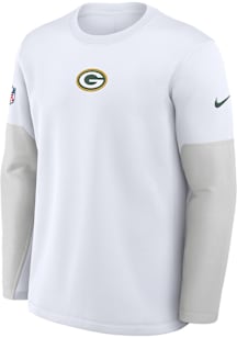 Nike Green Bay Packers Mens White Sideline Long Sleeve Sweatshirt