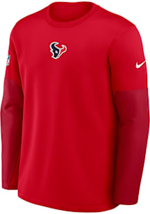 Nike Houston Texans Mens Red Sideline Long Sleeve Sweatshirt