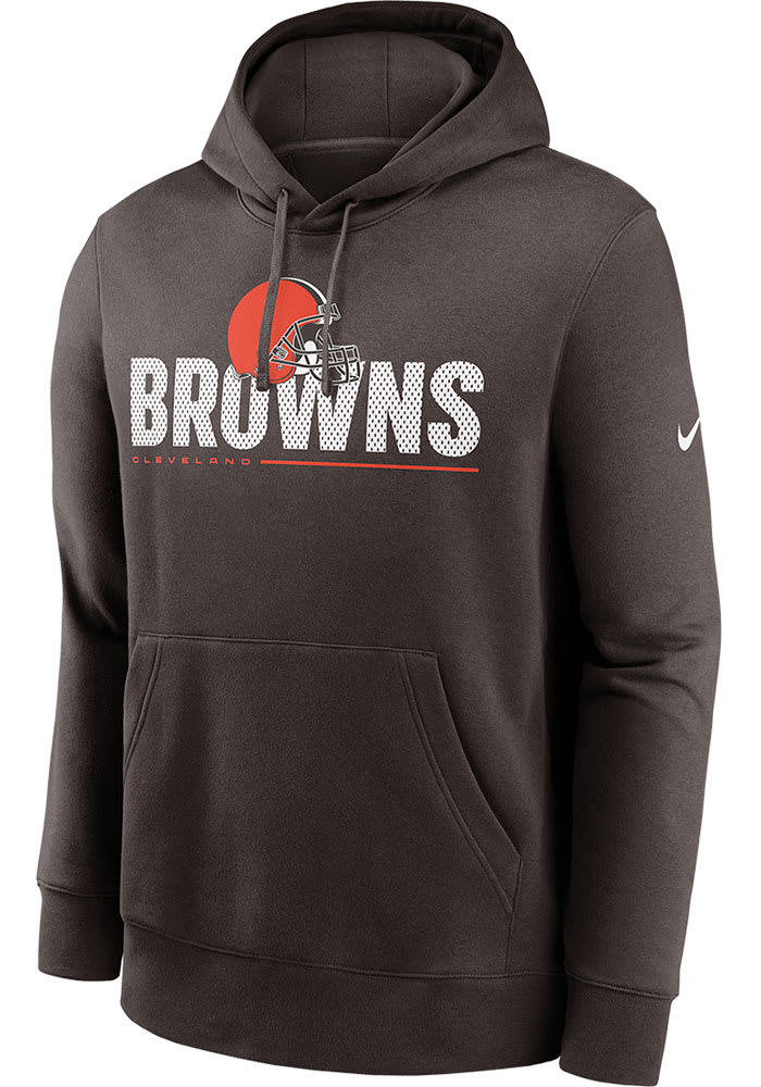 Nike Cleveland Browns Mens Brown Team Impact Club Fleece Long Sleeve Hoodie