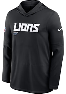 Nike Detroit Lions Mens Black Sideline Long Sleeve Lightweight Hoodie