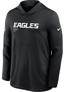 Nike Philadelphia Eagles Mens Black Sideline Long Sleeve Lightweight Hoodie