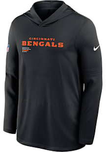 Nike Cincinnati Bengals Mens Black Sideline Long Sleeve Lightweight Hoodie
