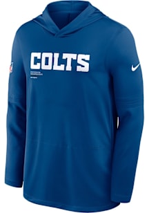 Nike Indianapolis Colts Mens Blue Sideline Long Sleeve Lightweight Hoodie