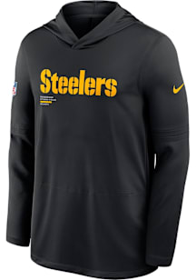 Nike Pittsburgh Steelers Mens Black Sideline Long Sleeve Lightweight Hoodie