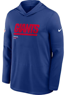 Nike New York Giants Mens Blue Sideline Long Sleeve Lightweight Hoodie
