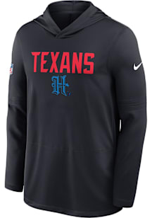 Nike Houston Texans Mens Navy Blue Sideline Long Sleeve Lightweight Hoodie