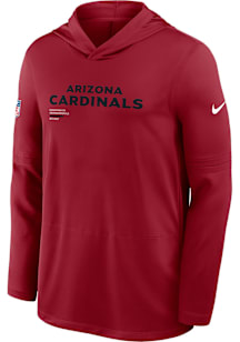 Nike Arizona Cardinals Mens Red Sideline Long Sleeve Lightweight Hoodie