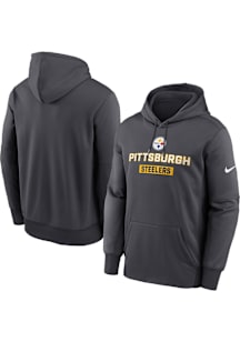 Nike Pittsburgh Steelers Mens Anthracite Therma Hood