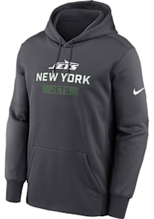 Nike New York Jets Mens Anthracite Therma Hood