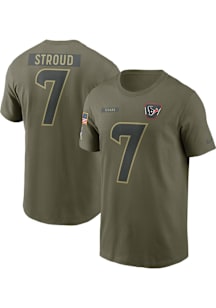 CJ Stroud Houston Texans Olive Salute to Service Short Sleeve Player T Shirt
