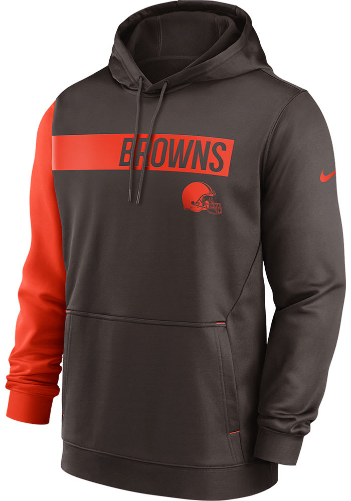 Nike Cleveland Browns Mens Brown Therma Color Block Hood