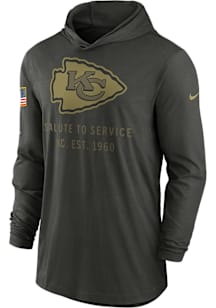 Nike Kansas City Chiefs Mens Green Salute to Service Long Sleeve Hoodie