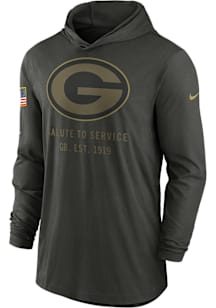 Nike Green Bay Packers Mens Green Salute to Service Long Sleeve Lightweight Hoodie