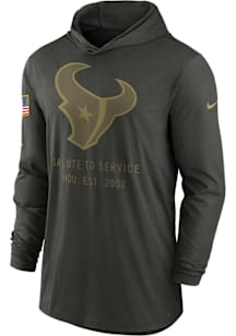 Nike Houston Texans Mens Green Salute to Service Long Sleeve Lightweight Hoodie