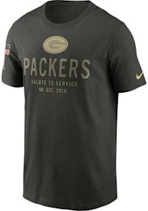 Nike Green Bay Packers Green Salute to Service Short Sleeve T Shirt