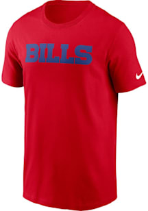 Nike Buffalo Bills Red Wordmark Essentials Short Sleeve T Shirt