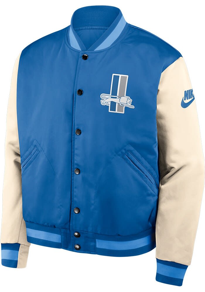 Nike Detroit Lions Mens BLUE Rewind Legacy Medium Weight Jacket