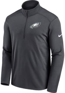 Nike Philadelphia Eagles Mens Grey Pacer Long Sleeve 1/4 Zip Pullover