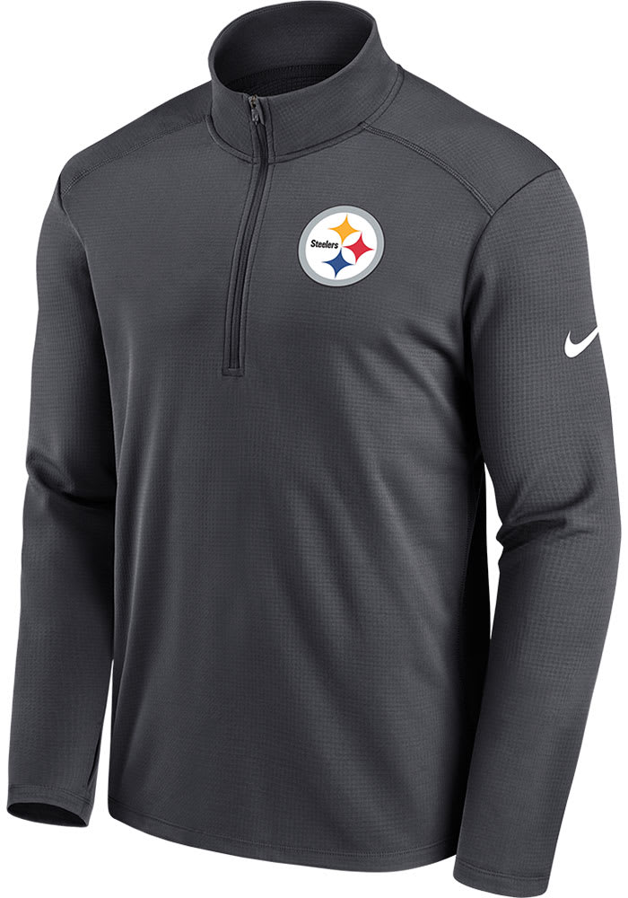 Nike Pittsburgh Steelers Mens Grey Pacer Long Sleeve 1/4 Zip Pullover