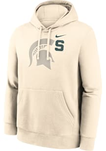 Mens Michigan State Spartans Natural Nike Club Fleece Hooded Sweatshirt