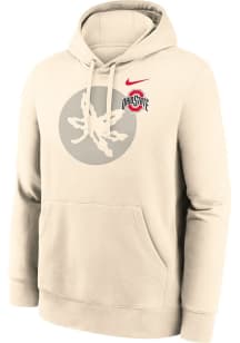 Nike Ohio State Buckeyes Mens Natural Club Fleece Long Sleeve Hoodie