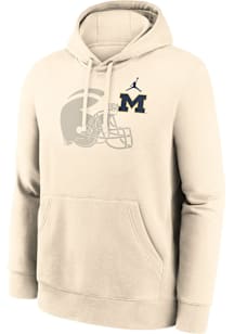 Nike Michigan Wolverines Mens Natural Club Fleece Long Sleeve Hoodie