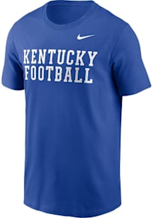 Nike Kentucky Wildcats Blue Football Stacked Football Short Sleeve T Shirt