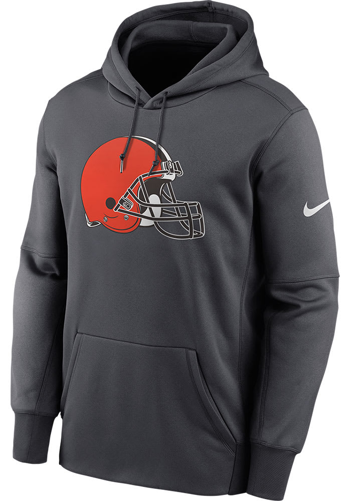 Nike Cleveland Browns Mens Grey Prime Logo Therma Hood