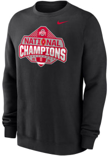 Mens Ohio State Buckeyes Black Nike 2024 National Champions Official Logo Crew Sweatshirt