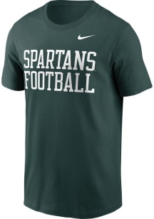 Michigan State Spartans Green Nike Stacked Football Short Sleeve T Shirt