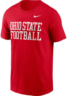 Ohio State Buckeyes Red Nike Stacked Football Short Sleeve T Shirt