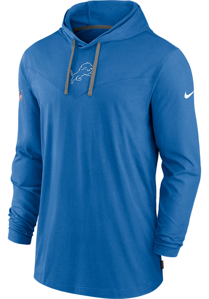 Nike Detroit Lions Mens Blue Hoodie Top Long Sleeve Hoodie