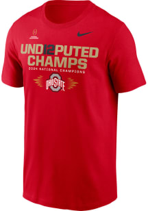 Ohio State Buckeyes Red Nike 2024 Football National Champions Short Sleeve T Shirt