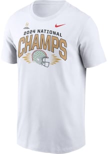 Ohio State Buckeyes White Nike 2024 Football National Champions Short Sleeve T Shirt