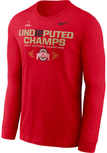 Mens Ohio State Buckeyes Red Nike 2024 Football National Champions Tee