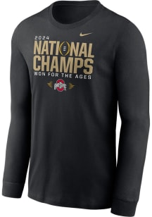 Mens Ohio State Buckeyes Black Nike 2024 Football National Champions Locker Room Tee