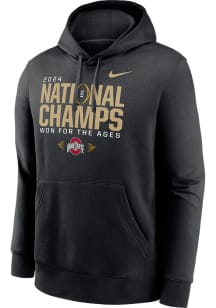 Mens Ohio State Buckeyes Black Nike 2024 Football National Champions Locker Room Hooded Sweatshi..