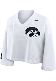 Womens Iowa Hawkeyes White Nike Crop Jersey Fashion Football