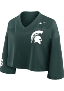Womens Michigan State Spartans Green Nike Crop Jersey Fashion Football