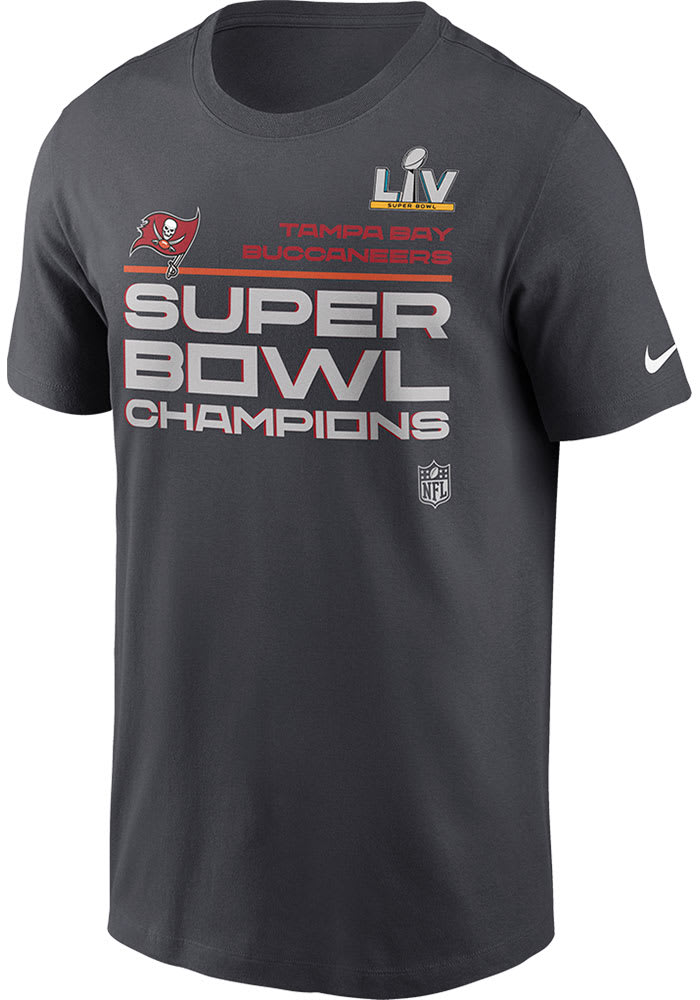 Nike Tampa Bay Buccaneers Grey Super Bowl LV Champions Locker Room Short Sleeve T Shirt