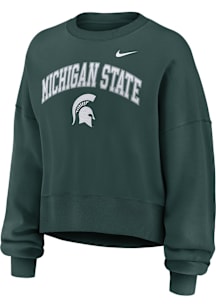 Nike Michigan State Spartans Womens Green Phoenix Crew Sweatshirt