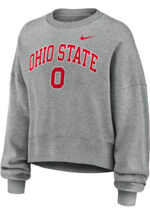 Womens Ohio State Buckeyes Grey Nike Phoenix Crew Sweatshirt