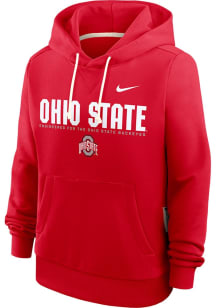 Womens Ohio State Buckeyes Red Nike Sideline Hooded Sweatshirt