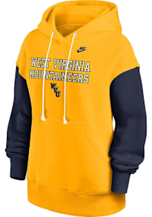 Nike West Virginia Mountaineers Womens Yellow Colorblock Phoenix Hooded Sweatshirt