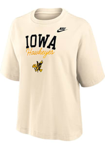 Nike Iowa Hawkeyes Womens Ivory Boxy Short Sleeve T-Shirt