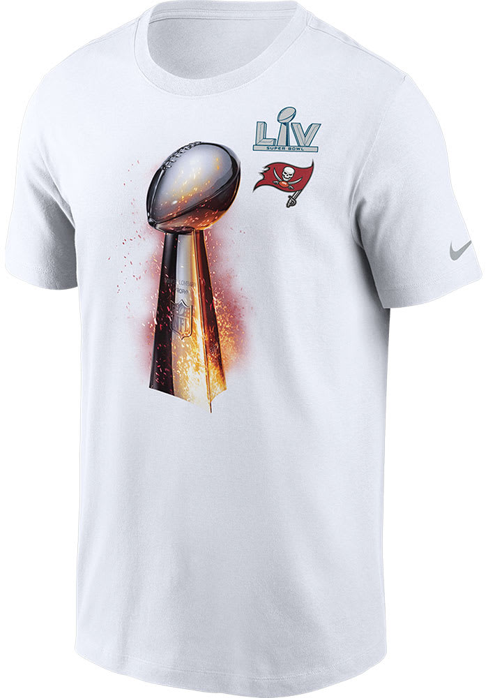 Nike Tampa Bay Buccaneers White Super Bowl LV Champions Iconic Short Sleeve T Shirt