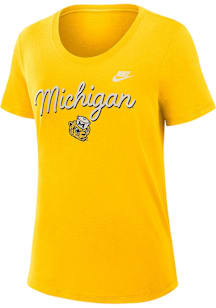 Michigan Wolverines Yellow Nike Slub Short Sleeve T-Shirt