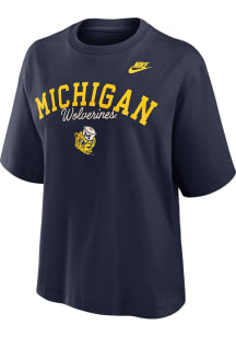 Michigan Wolverines Blue Nike Boxy Short Sleeve T-Shirt